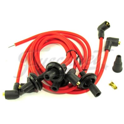 Cables bujía VW Fusca EMPI 8mm siliconados rojos