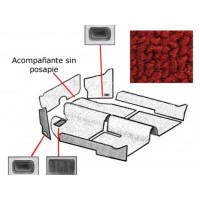 Kit alfombra fusca 7pc s/ posapie 58-68 roja TMI