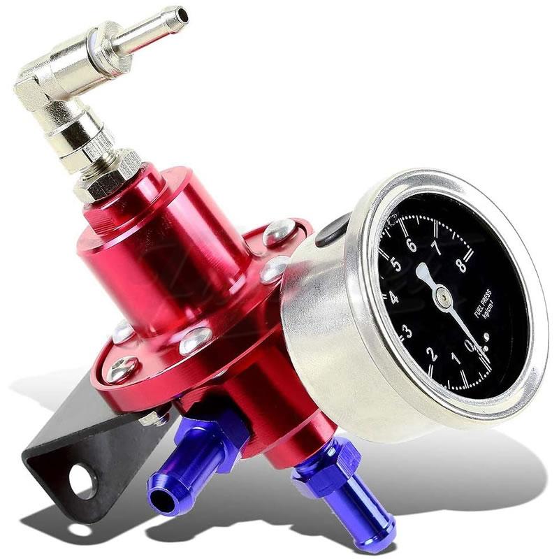 Regulador presión combustible variable Rojo con reloj 
